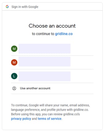 Google Profile Selection